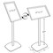 Azar Displays 11"W x 17"H Snap-Frame Sign holder W/ Metal Stand 300242-SLV - alternate 2